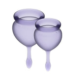 Satisfyer Feel Good Menstrual Cup Lilla Medical Grade Silicone 2 Pack 15ml and 20ml Default Title Feminine Care